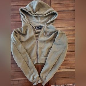 Under Armour green xs cropped zip up hoodie